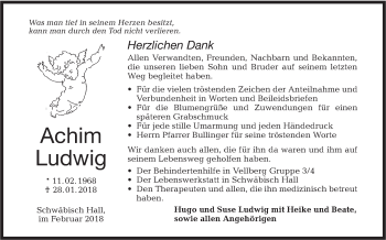 Traueranzeige von Achim Ludwig von Haller Tagblatt