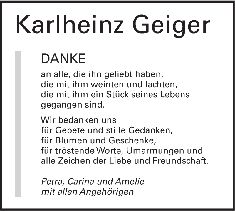  Traueranzeige für Karlheinz Geiger vom 29.03.2019 aus Alb-Bote/Metzinger-Uracher Volksblatt