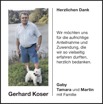 Traueranzeige von Gerhard Koser von NWZ Neue Württembergische Zeitung