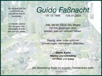 Traueranzeige von Guido Faßnacht von SÜDWEST PRESSE Ausgabe Ulm/Neu-Ulm