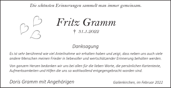 Traueranzeige von Fritz Gramm von Haller Tagblatt