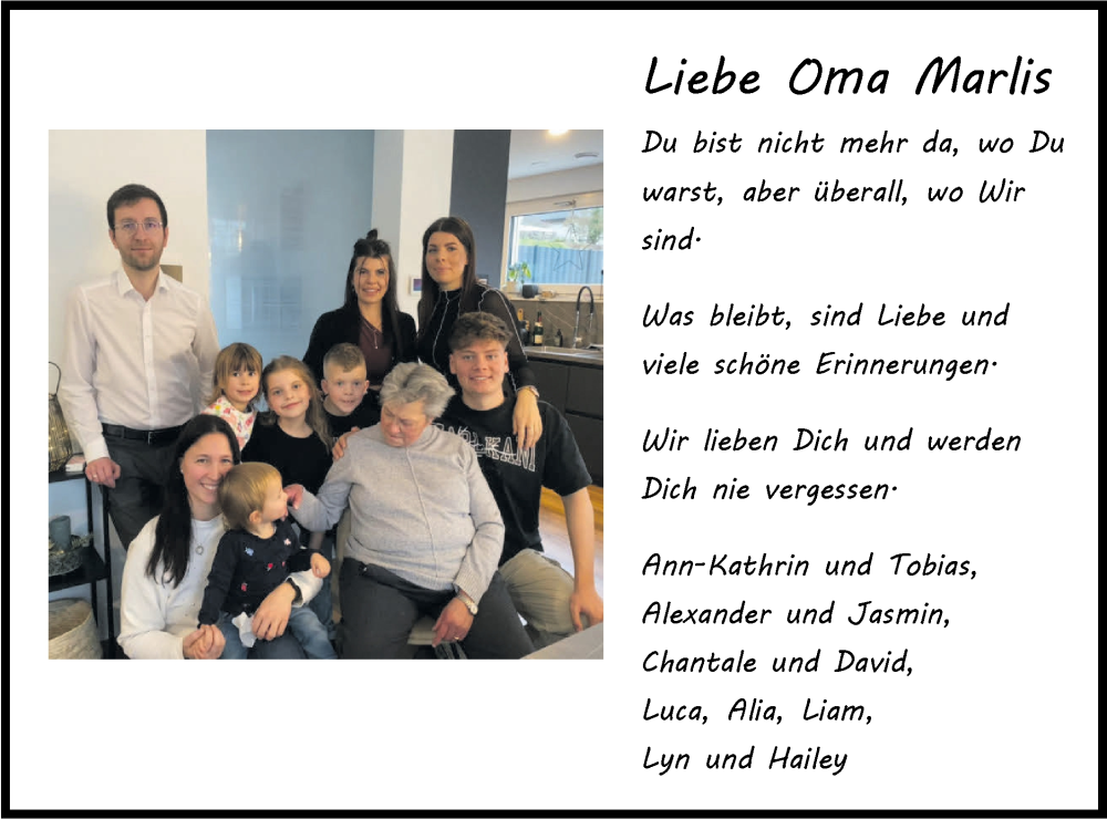  Traueranzeige für Marlis Prill vom 17.02.2024 aus Hohenzollerische Zeitung