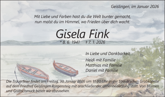 Traueranzeige von Gisela Fink von Geislinger Zeitung