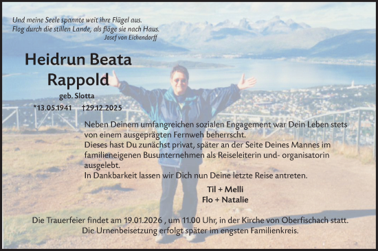 Traueranzeige von Heidrun Beata Rappold von Haller Tagblatt