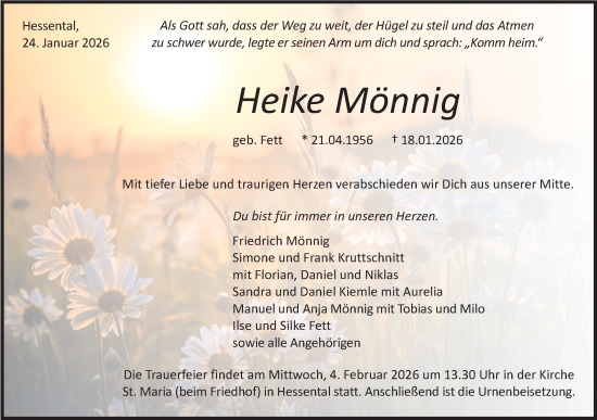 Traueranzeige von Heike Mönnig von Haller Tagblatt