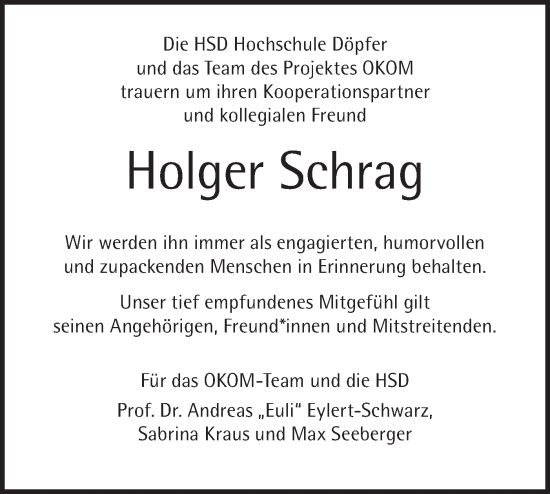 Traueranzeige von Holger Schrag von Geislinger Zeitung