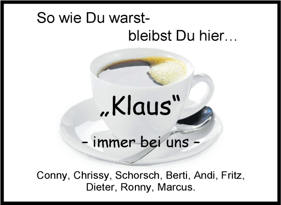 Traueranzeige von Klaus  von Hohenloher Tagblatt