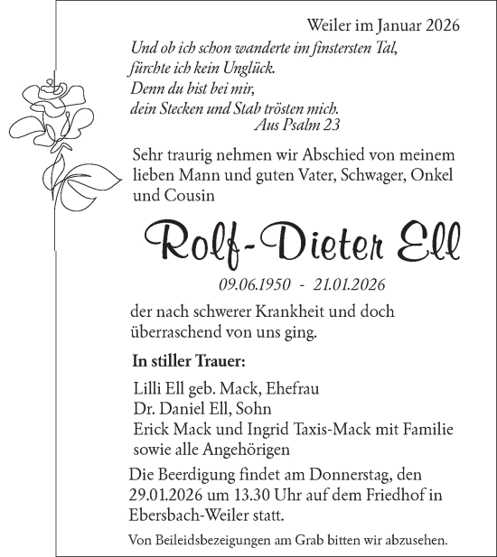 Traueranzeige von Rolf-Dieter Ell von NWZ Neue Württembergische Zeitung
